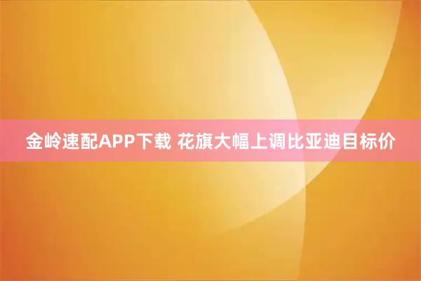 金岭速配APP下载 花旗大幅上调比亚迪目标价